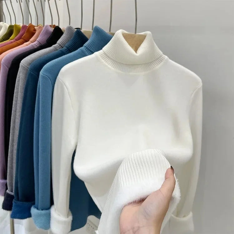 Pull Col Roule Femme Polaire Epais Manches Longues 8 Coloris | MDN Store