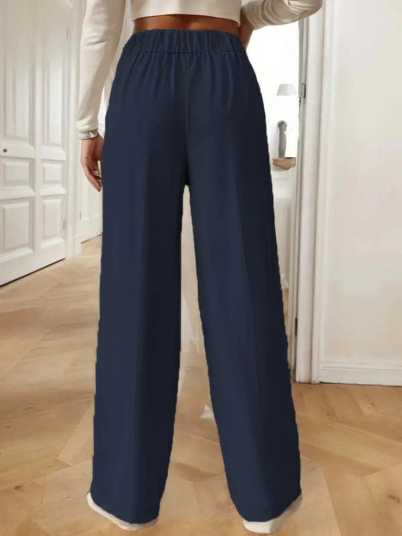 Pantalon Large Femme Fluide Minimaliste Kaki | MDN Store