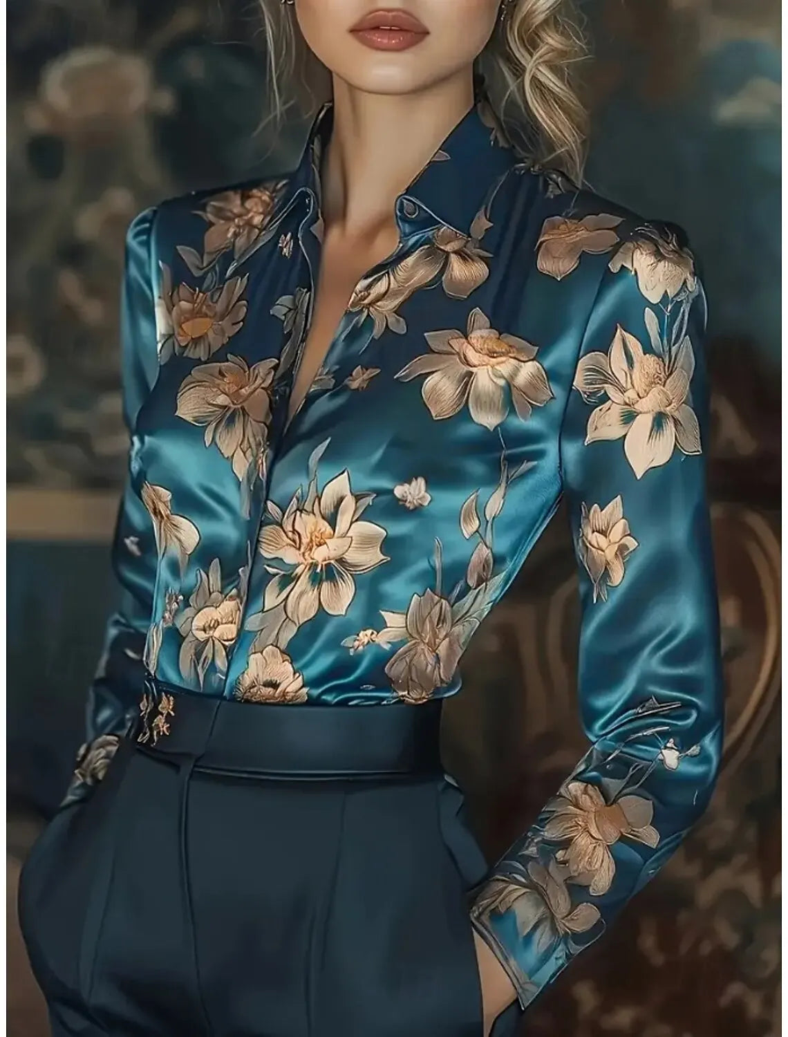 Chemise Femme Imprimé Floral Manches Longues | MDN