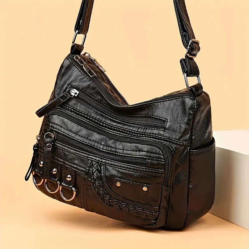 Sac Bandoulière Vintage Multi-Poches Femme Voyage Bureau | MDN Store