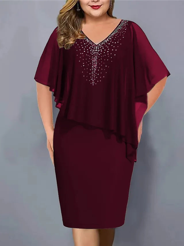 Robe Soiree Femme Strass Moulante Grande Taille Glamour | MDN Store