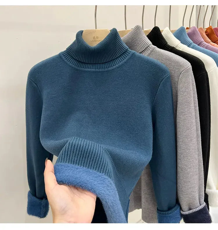 Pull Col Roule Femme Polaire Epais Manches Longues 8 Coloris | MDN Store