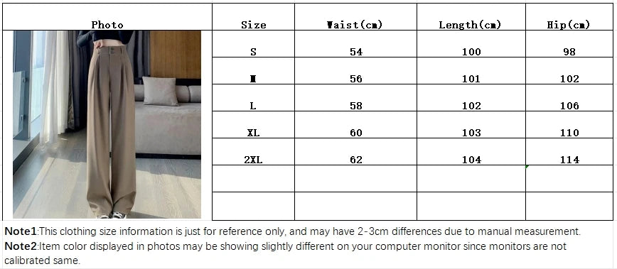 Pantalon Femme Large Taille Haute Coréen - Baggy Bureau Élégant Streetwear Noir | MDN