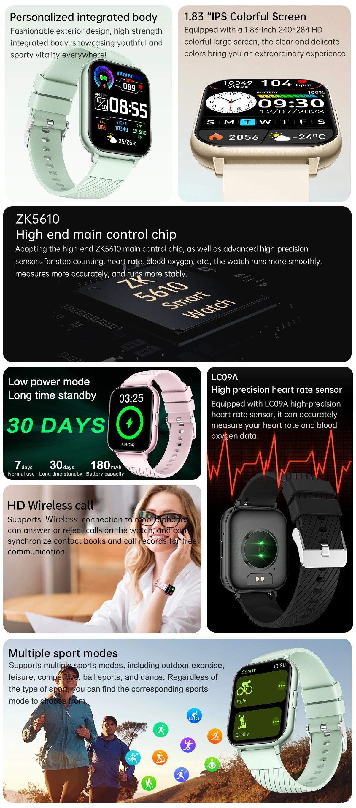 Montre Connectée Femme LIGE Tactile Personnalisable | MDN Store