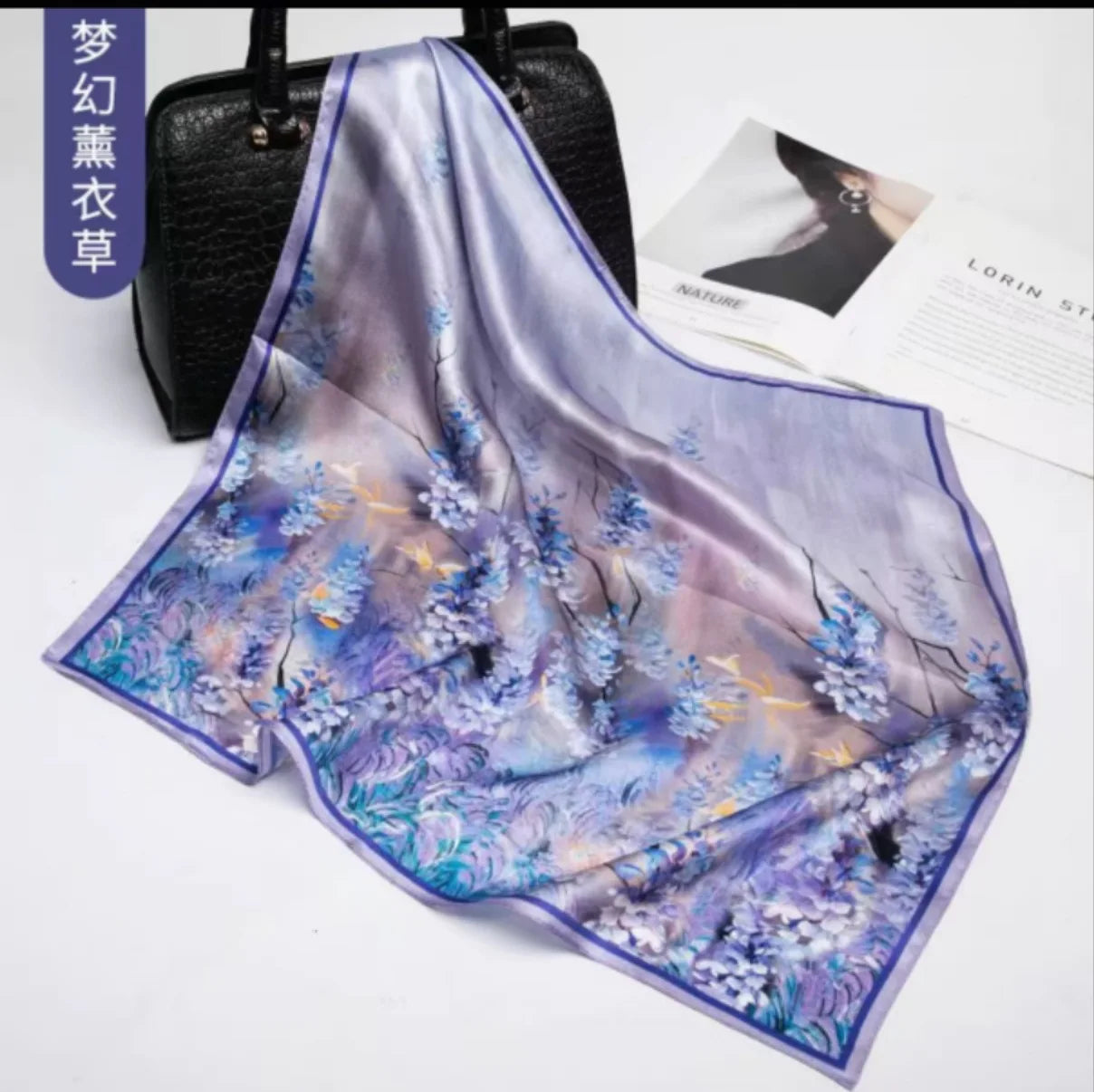 Foulard Carré Soie Mûrier 100% Rose 70x70cm Femme | MDN Store