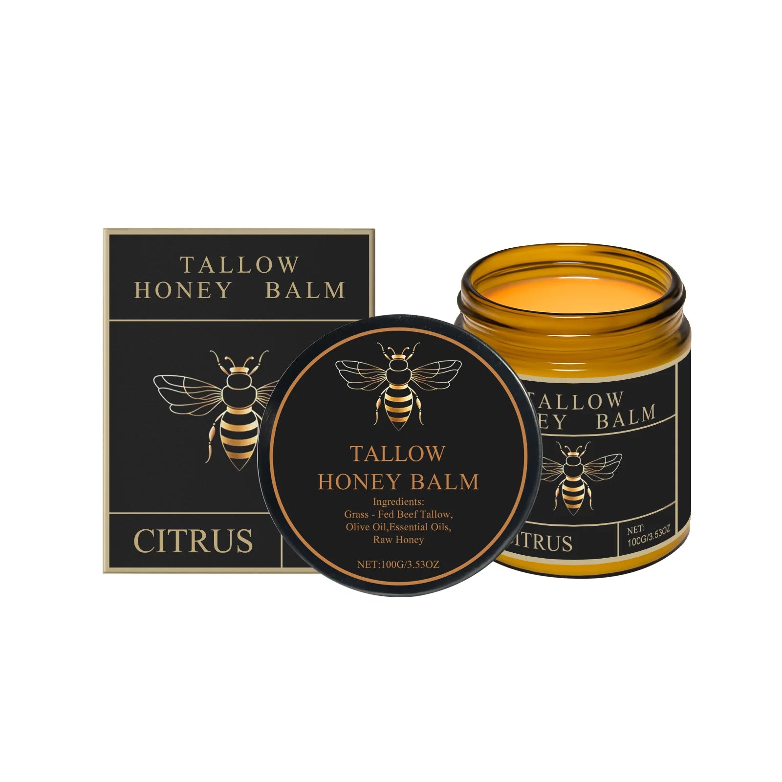 Crème Suif de Bœuf Miel Fouetté Visage Corps Hydratant Absorption Rapide 100g | MDN Store