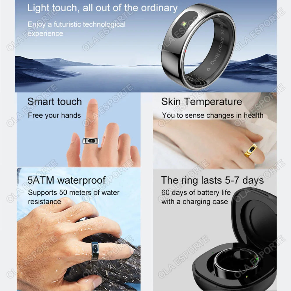 Bague Connectée Smart Ring Santé Température Étanche 5ATM | MDN Store