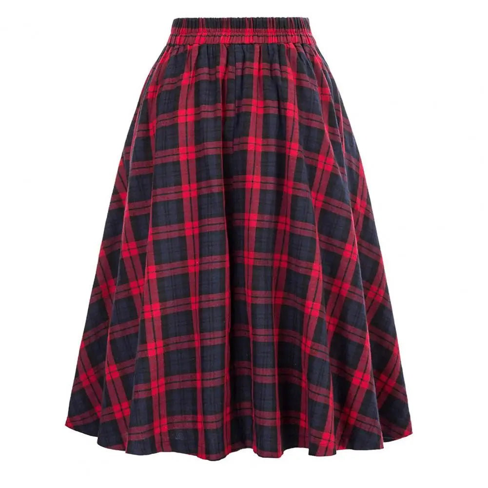 Jupe Femme Carreaux Taille Haute Rétro | MDN Store