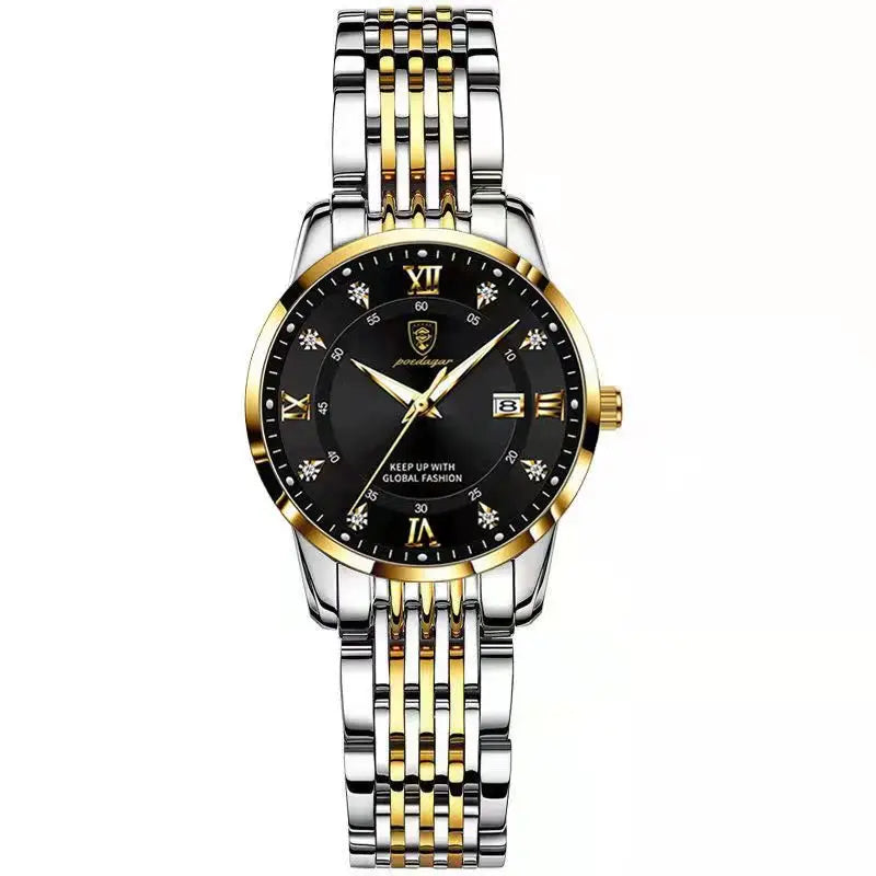 Montre Quartz Femme Luxe Acier Inoxydable Chiffres Romains Lumineuse | MDN Store 25