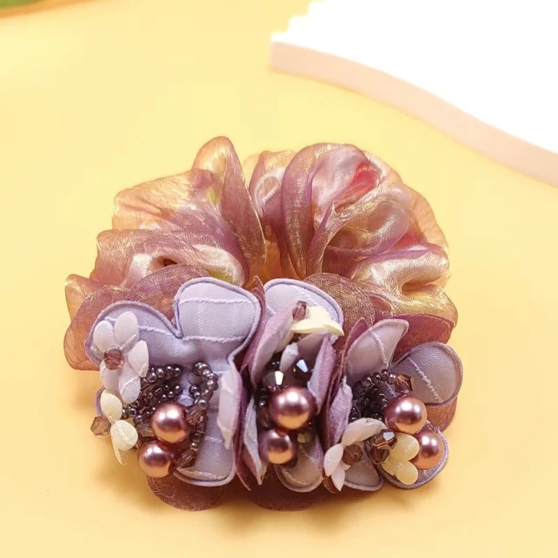 Chouchou 3 Fleurs Perle Élastique | MDN Store