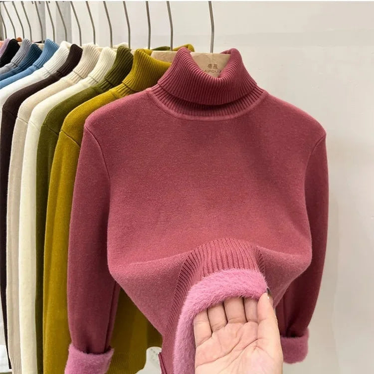 Pull Col Roule Femme Polaire Epais Manches Longues 8 Coloris | MDN Store