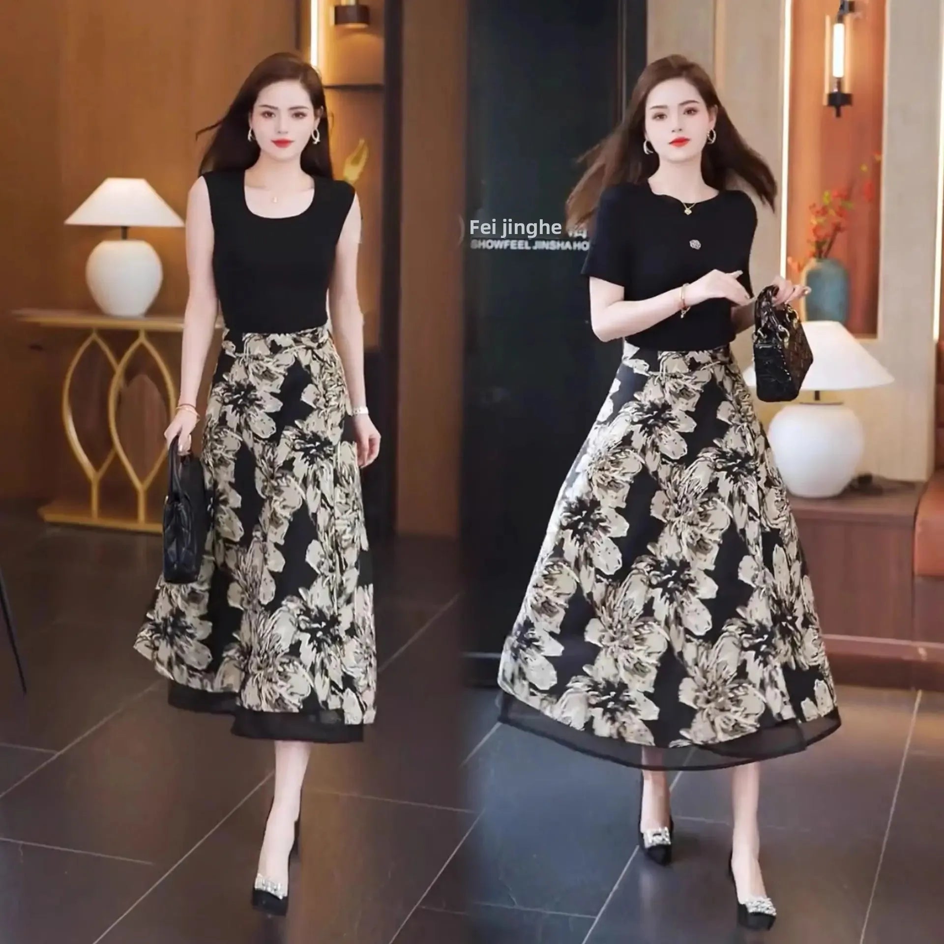 Jupe Courte Femme Fleurie Réversible Taille Haute A-Line Été | MDN Store