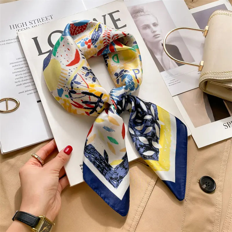 Foulard Carré Soie Floral Femme 70x70cm | MDN Store