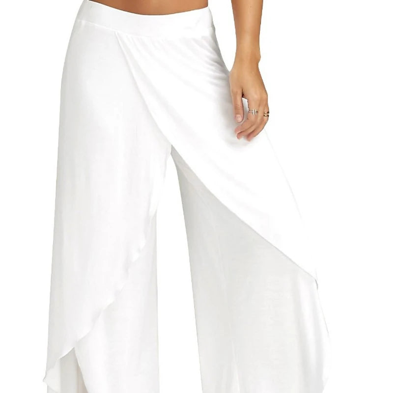 Pantalon Yoga Femme Large Fendu Blanc | MDN Store