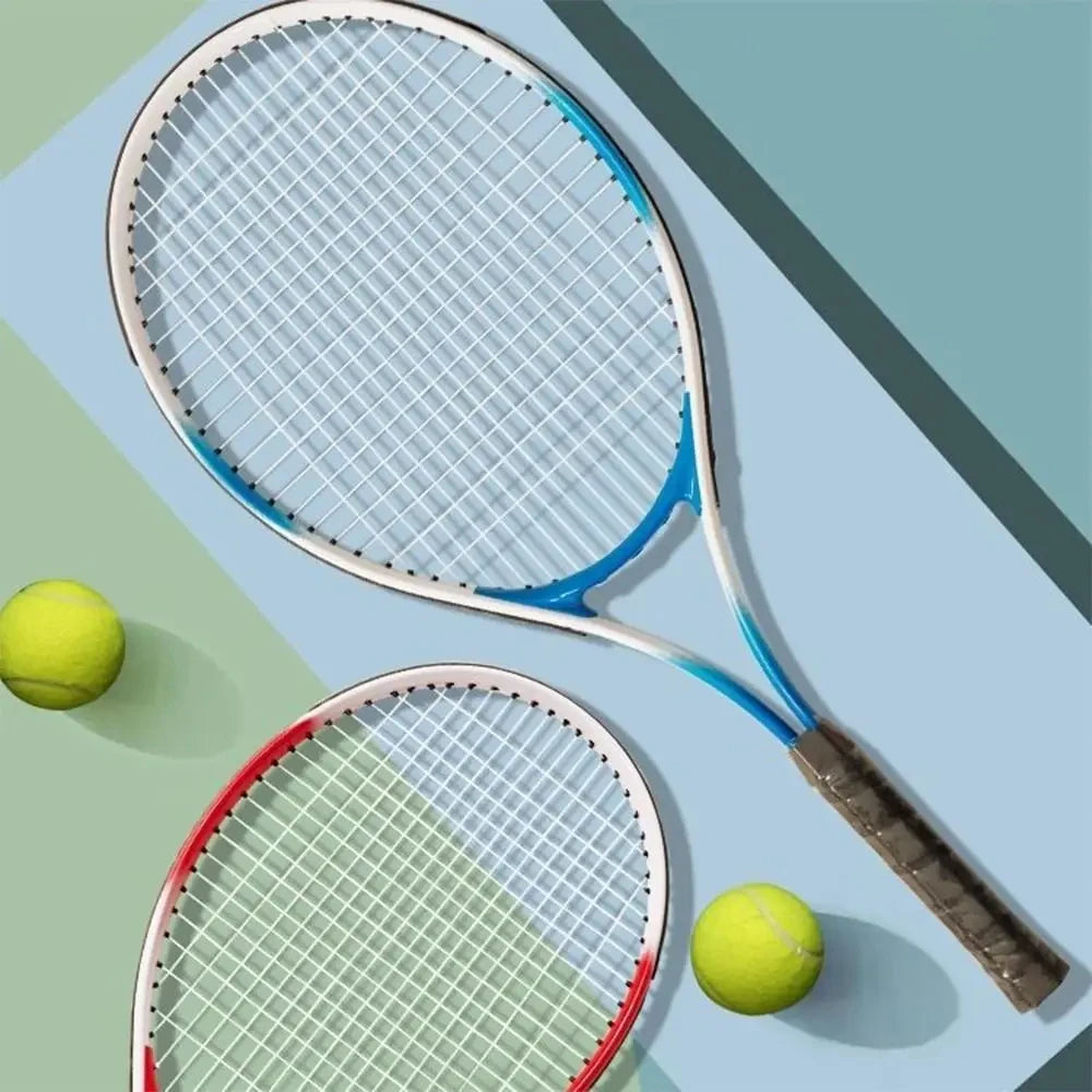 Raquette de Tennis Enfant Antichoc Rouge & Bleue — Entraînement Débutant | MDN Store 25