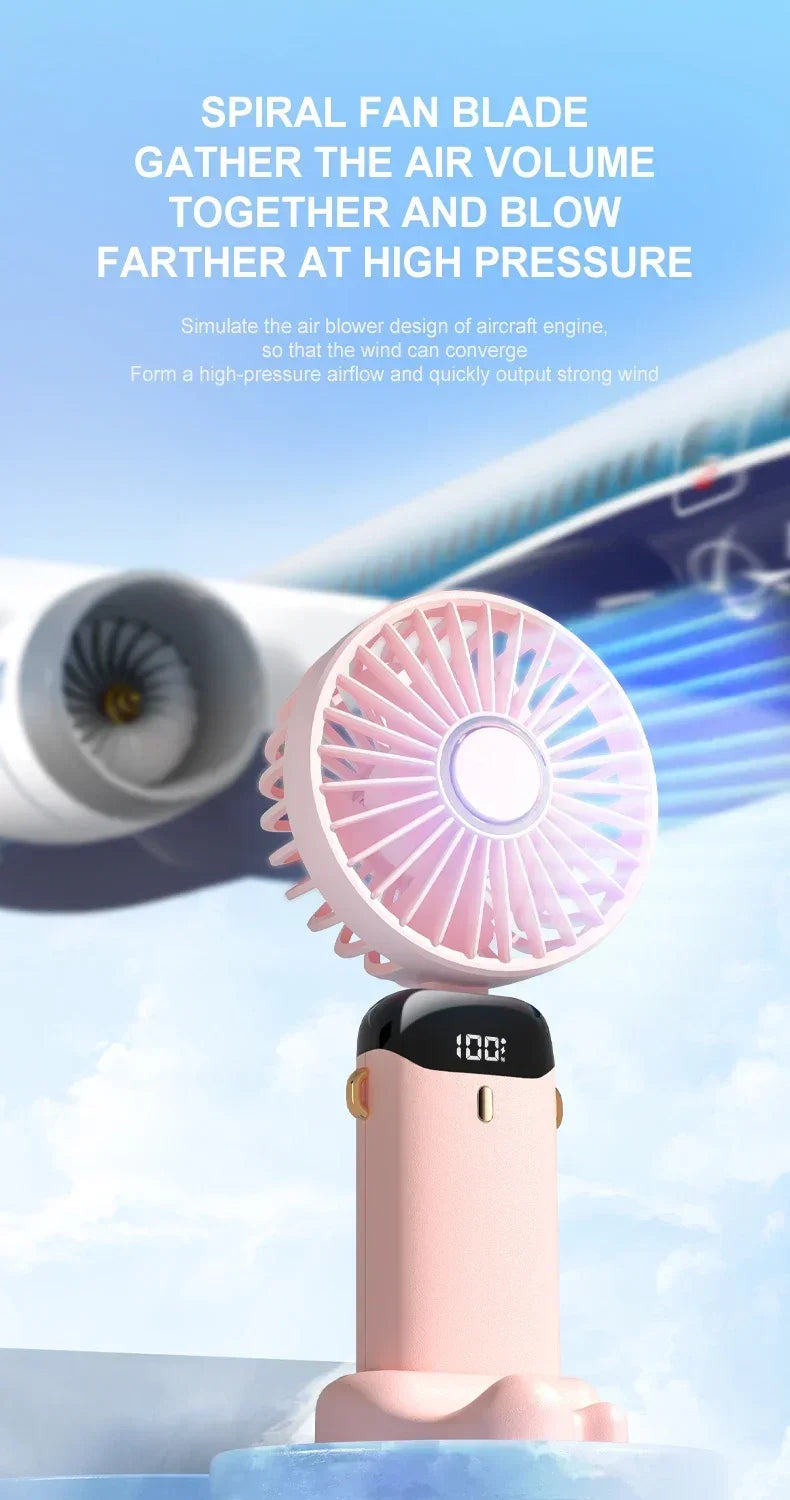 Mini Ventilateur de Cou Portable USB 5 Vitesses 1800mAh Ecran LED | MDN Store 25