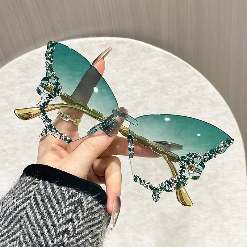 Lunettes Soleil Papillon Sans Monture Cat Eye Femme Homme | MDN Store
