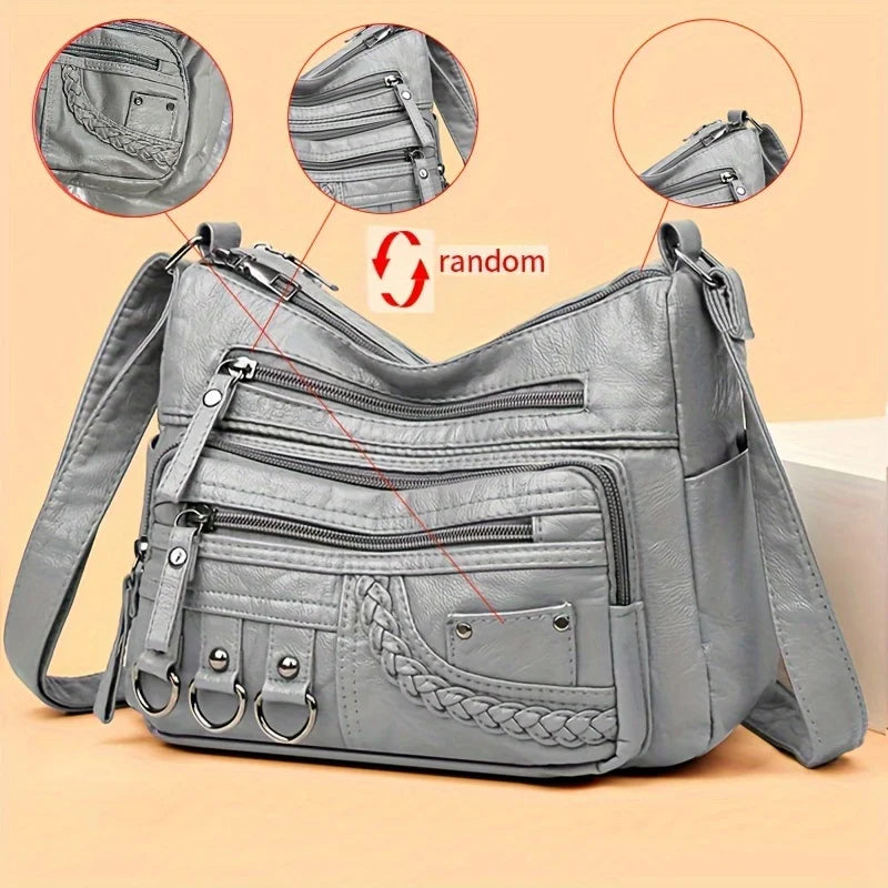 Sac Bandoulière Vintage Multi-Poches Femme Voyage Bureau | MDN Store