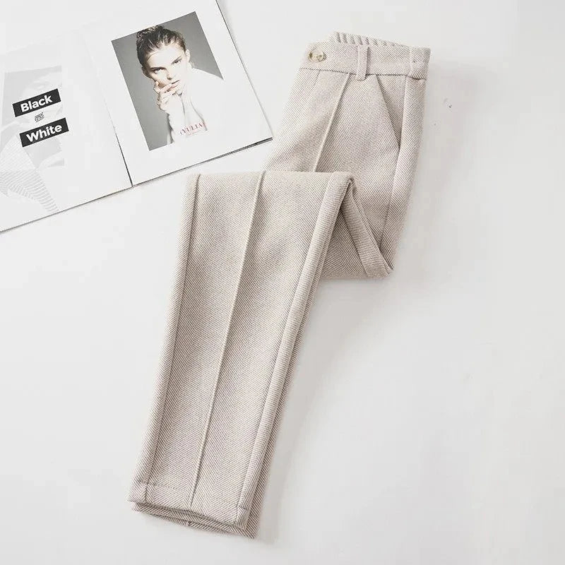Pantalon Femme Laine Taille Haute Velours Hiver Chaud | MDN Store