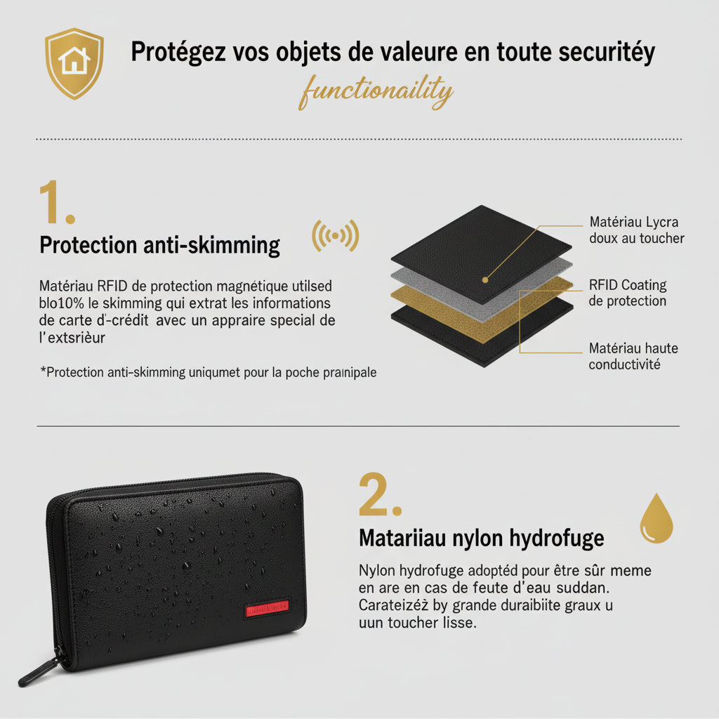 Mini Portefeuille RFID Nylon Mixte - Porte-Monnaie Compact | MDN