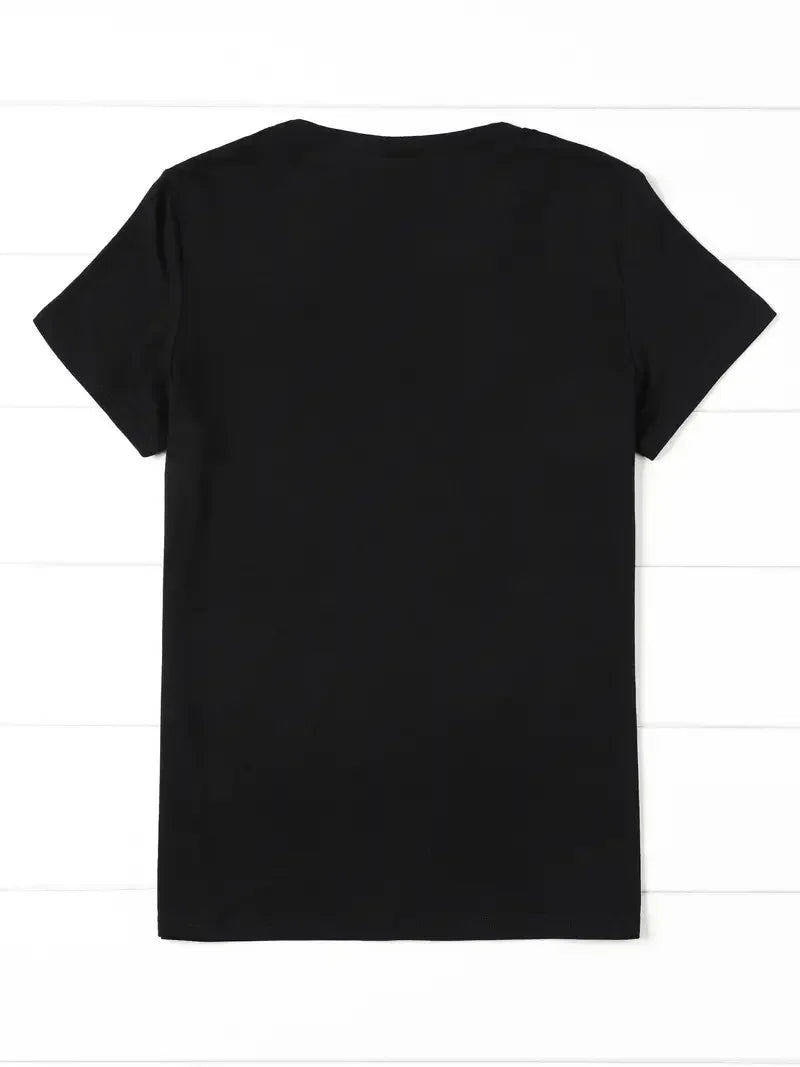 T-Shirt Patte de Chat Coeur Imprimé Femme Manches Courtes | MDN Store 25