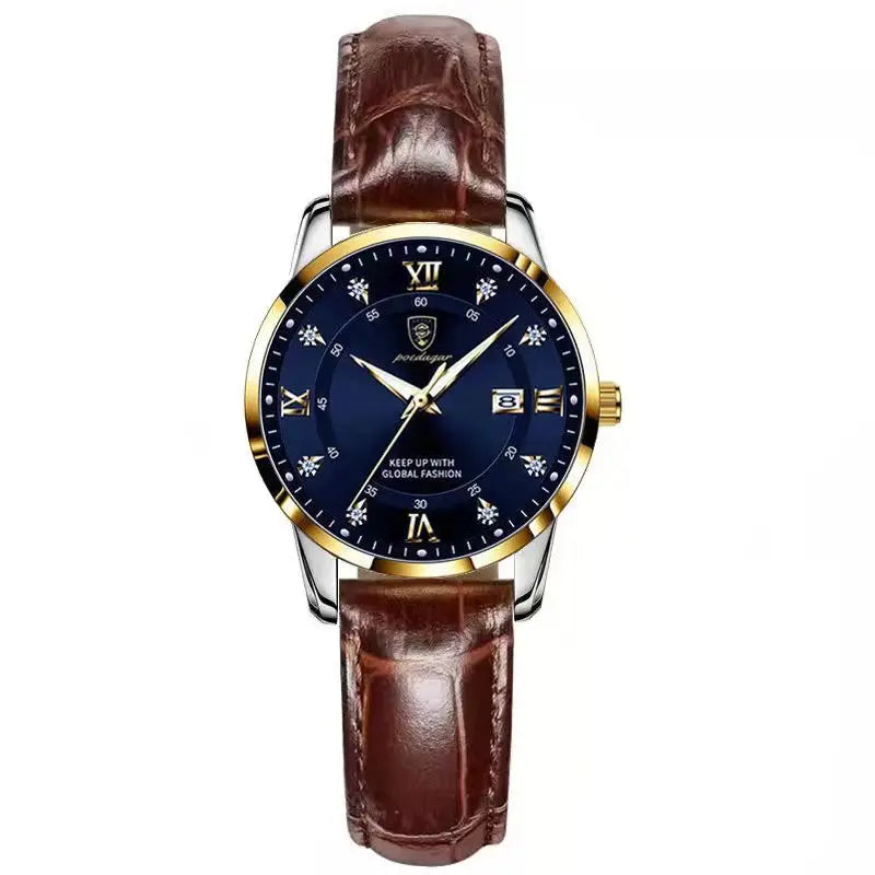 Montre Quartz Femme Luxe Acier Inoxydable Chiffres Romains Lumineuse | MDN Store 25