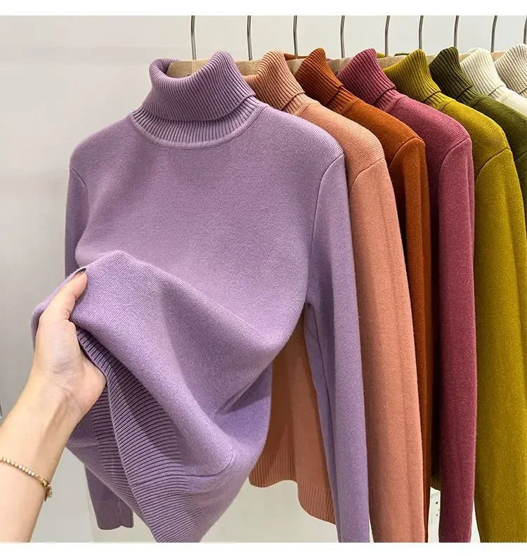 Pull Col Roule Femme Polaire Epais Manches Longues 8 Coloris | MDN Store
