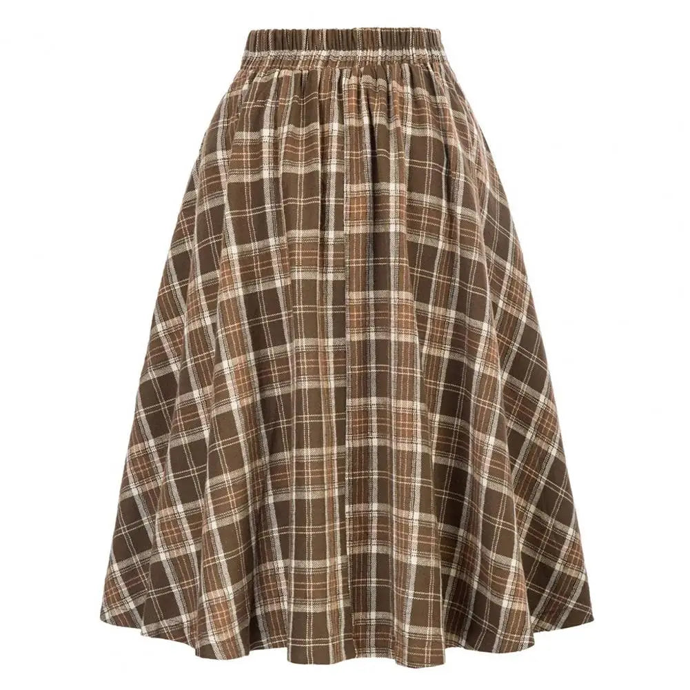 Jupe Femme Carreaux Taille Haute Rétro | MDN Store