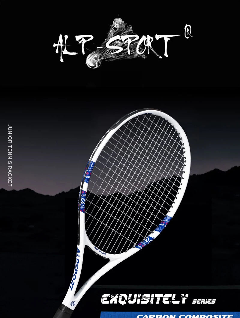 Raquette de Tennis Professionnelle ALPSPORT T800 — Fibre de Carbone 100%, Ultra-Légère 280g, Sangle Antidérapante | MDN Store 25