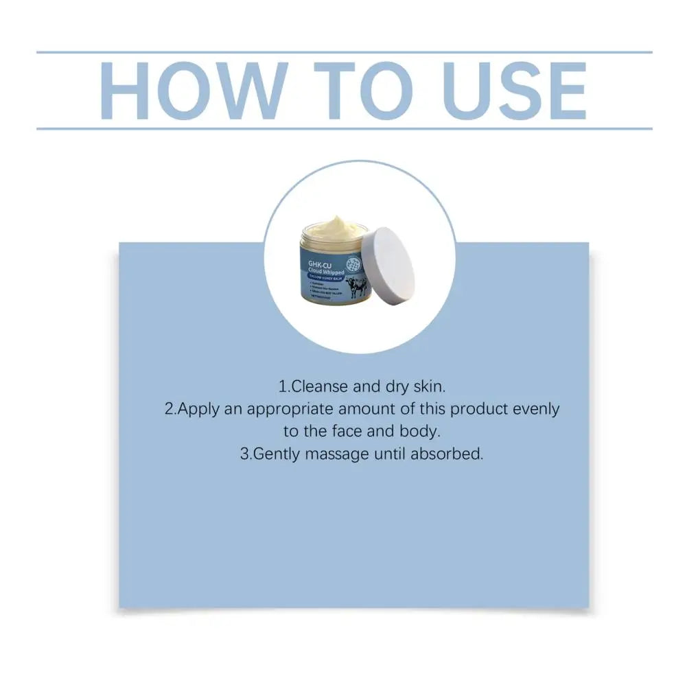 Baume Suif de Bœuf Miel GHK-CU Fouetté Hydratant Renouvellement Cutané 100g | MDN Store