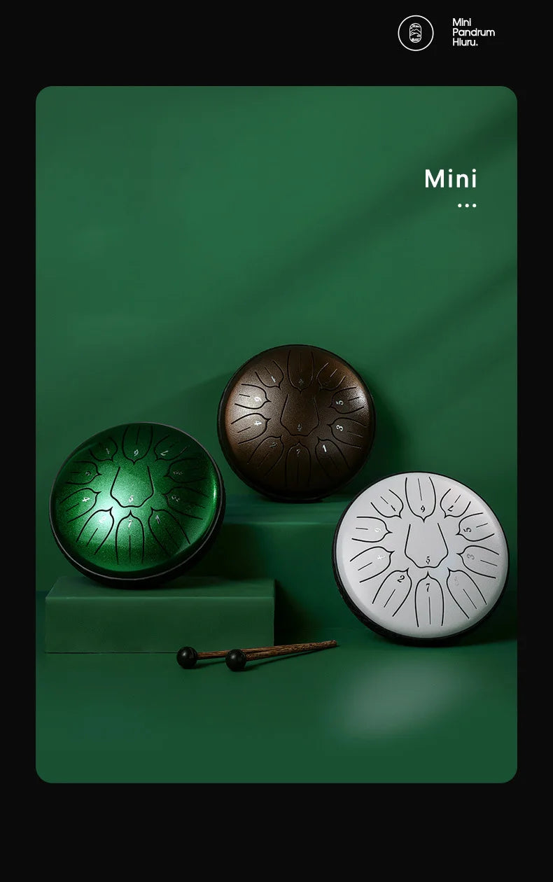 Tambour Langue Acier HLURU 6 Pouces 11 Notes - Instrument Méditation Yoga | MDN