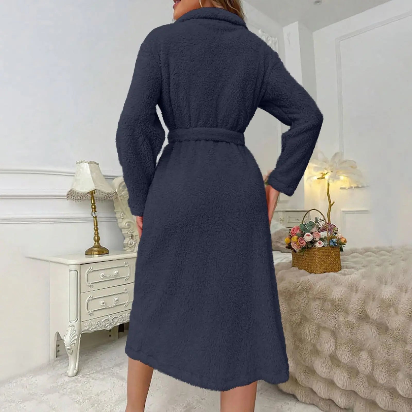 Peignoir Peluche Manches Longues Hiver | MDN Store