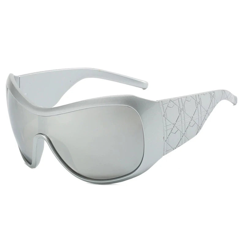 Lunettes de Soleil Y2K Oversize Monobloc UV400 - Femme | MDN