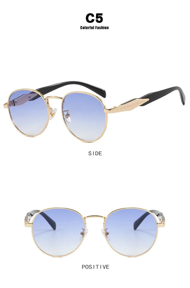 Lunettes de Soleil Rondes Vintage Métal UV400 - Femme | MDN