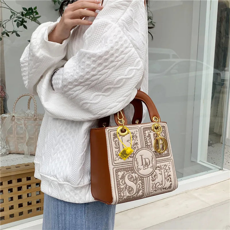 Sac à Main Femme Broderie Royale Poignée Supérieure Bandoulière - MDN