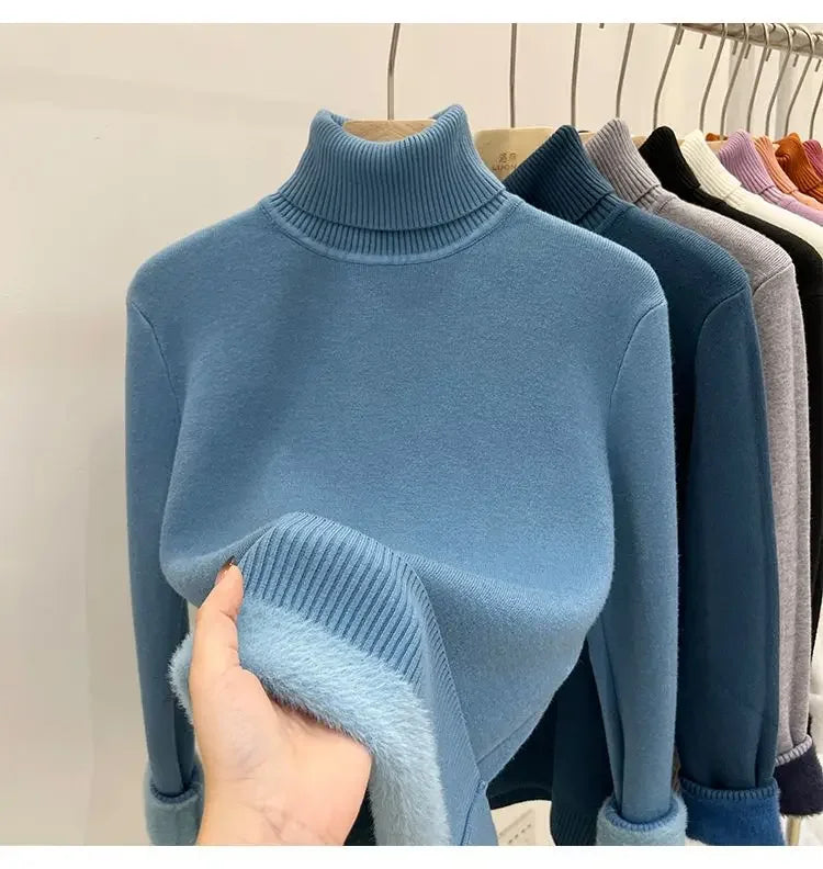 Pull Col Roule Femme Polaire Epais Manches Longues 8 Coloris | MDN Store