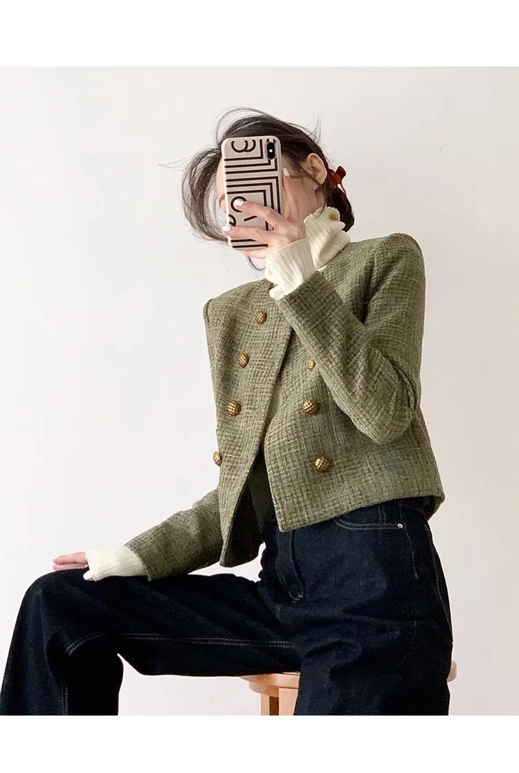 Veste Courte Vintage Pois Style Français | MDN Store