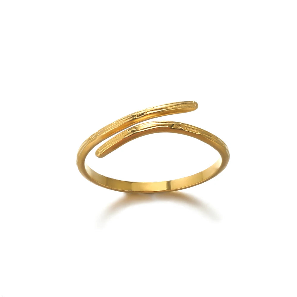 Bague Géométrique Acier Doré Ajustable | MDN Store