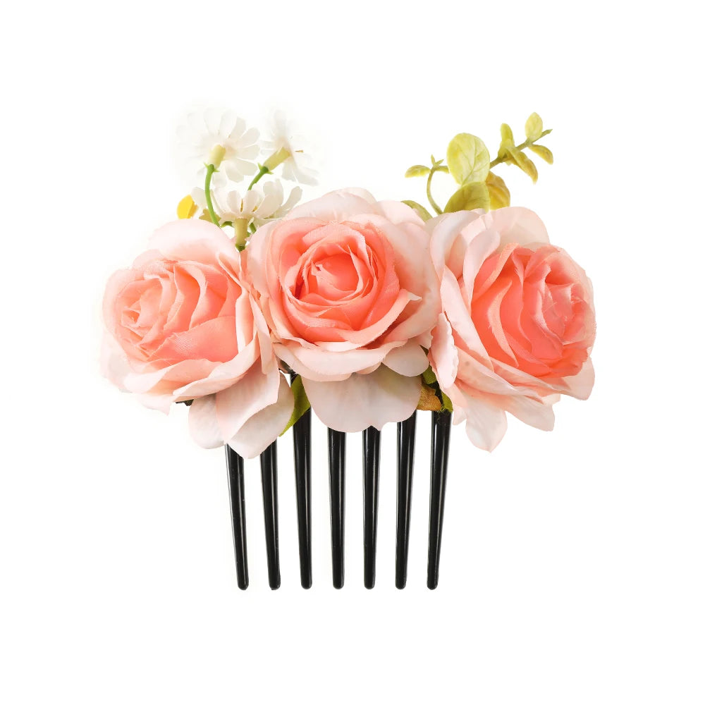 Pince Cheveux Double Rose Flanelle Boho - Barrette Fourche Élégante | MDN Store