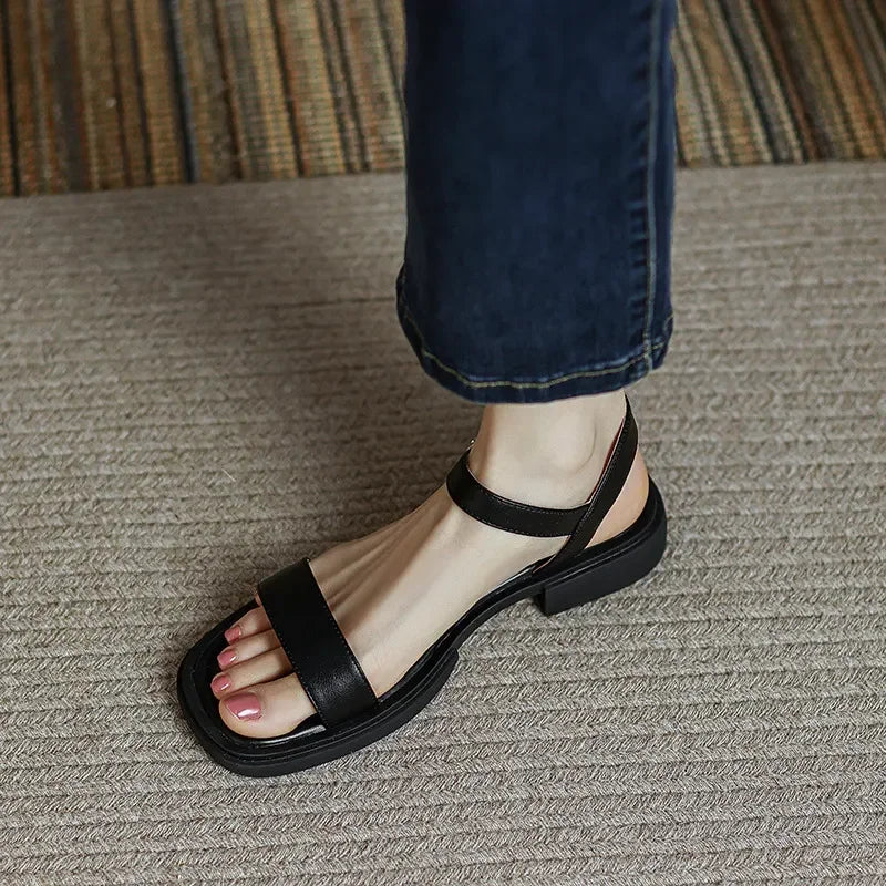 Sandales Cuir Talons Bas Confort Femme | MDN Store