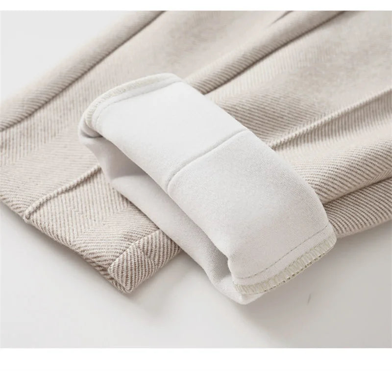 Pantalon Femme Laine Taille Haute Velours Hiver Chaud - MDN