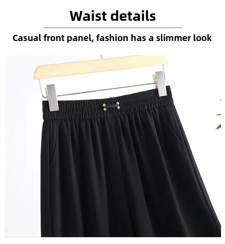 Pantalon Grande Femme Mousseline 7/8 Noir | MDN Store