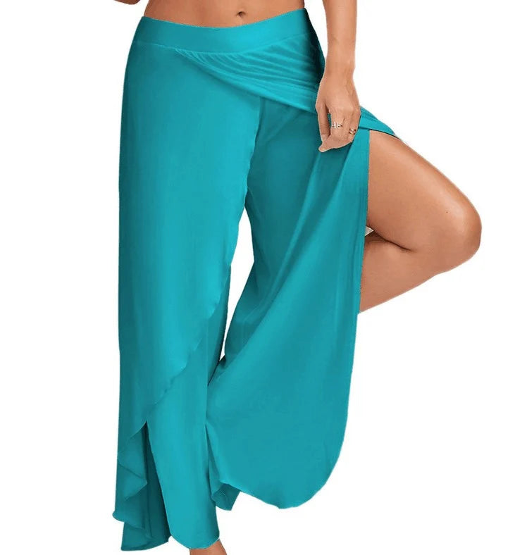 Pantalon Yoga Femme Large Fendu Blanc | MDN Store