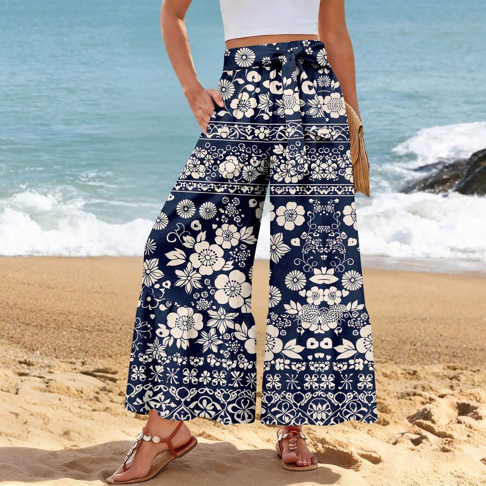 Pantalon Bohème Imprimé Floral Femme | MDN Store