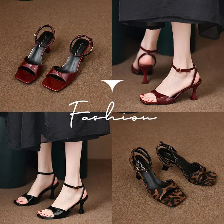 Sandales Talon Fin Femme Soirée Élégant Sangle Boucle Été | MDN Store 25