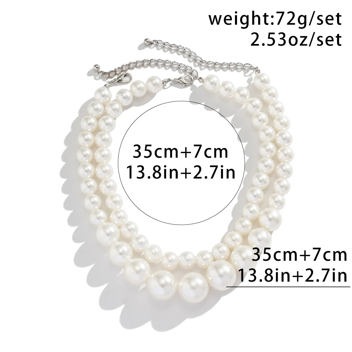 Collier Ras-de-Cou Perles Blanches Multicouche | MDN