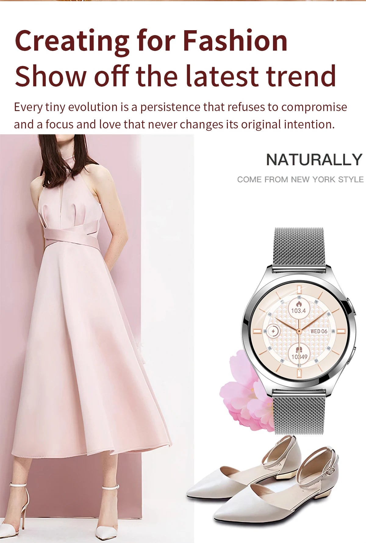 Montre Connectée Femme Luxe 1.27" Boussole IP68 | MDN Store