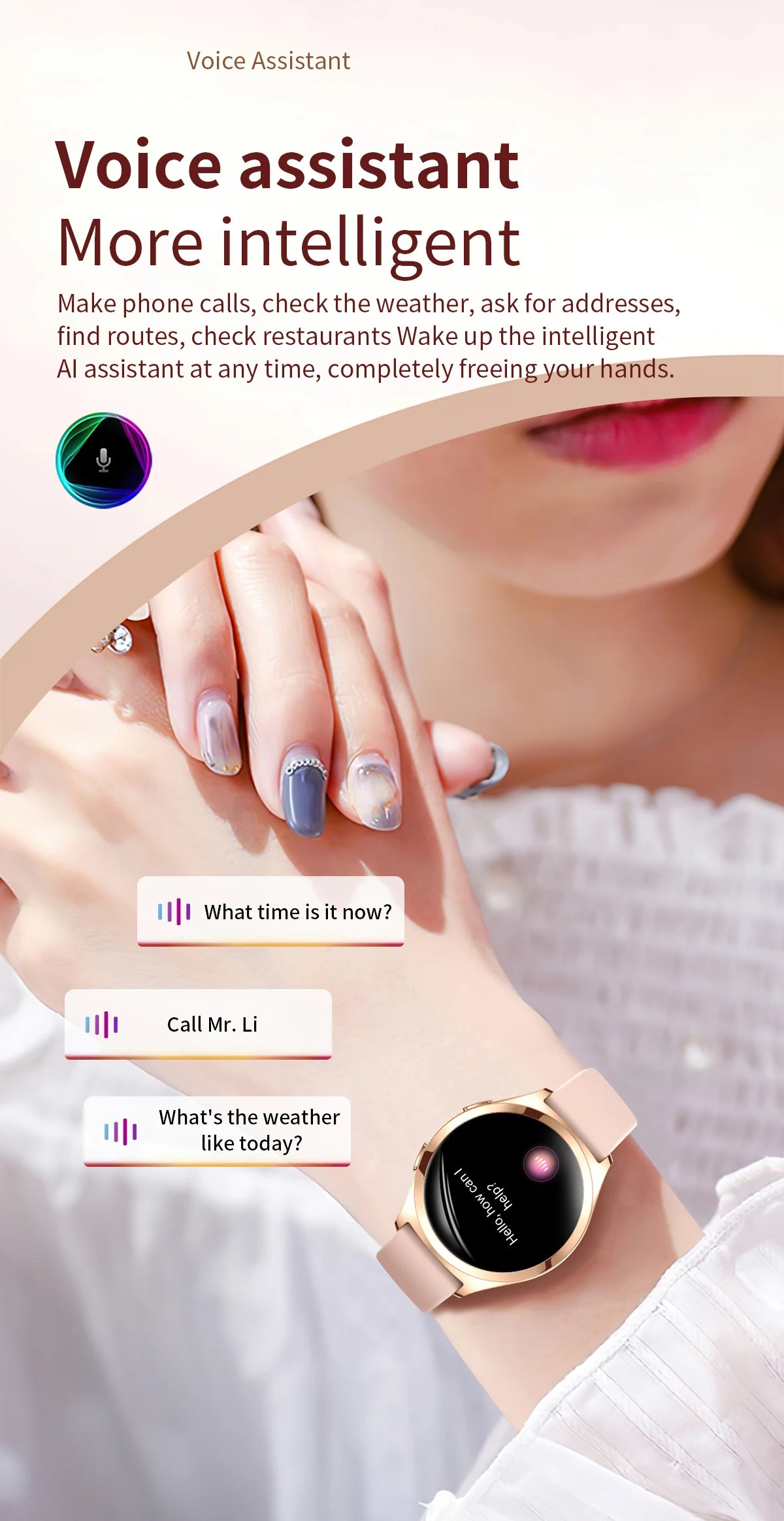 Montre Connectée Femme Luxe 1.27" Boussole IP68 | MDN Store