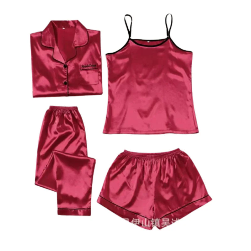 Pyjama 4 Pièces Satin Nuisette | MDN Store