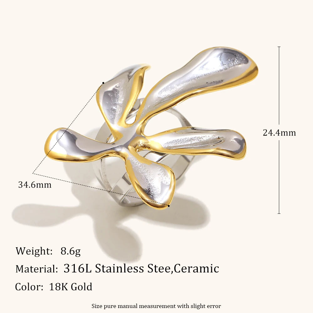 Bague Torsadée Acier Bicolore Or Argent | MDN Store